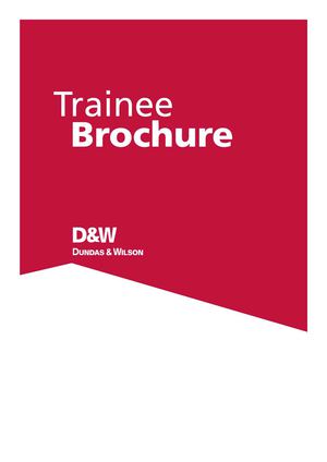 Dundas & Wilson: Graduate Brochure