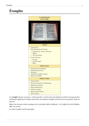 Qu'est-ce que sont les Evangiles ?