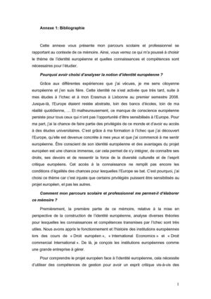 Annexe 1 du Mémoire de Master en International Management: Optimiser la Journée de l'Europe pour développer l'identité européenne