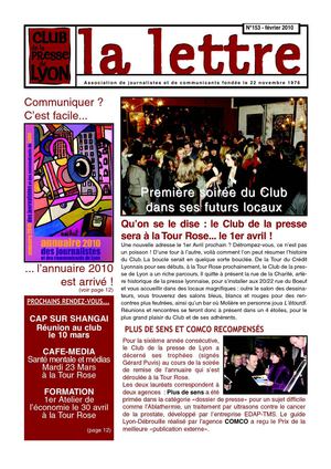 La lettre du Club de la presse de Lyon (février 2010)