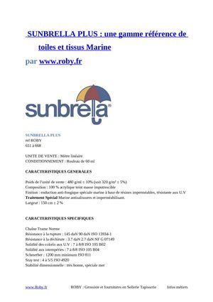 SUNBRELLA PLUS : une gamme référence de toiles et tissus Marine 