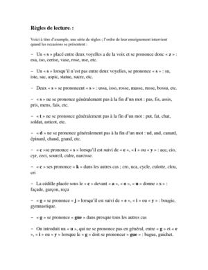 Règles de lecture