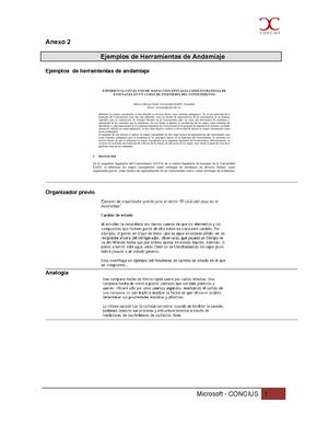 Ejemplos de herramientas de andamiaje