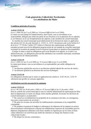 Les attributions du Maire