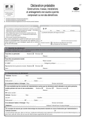 Formulaire déclaration préalable (1.5.1)