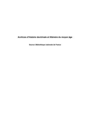 Archives d'histoire doctrinale et littéraire du moyen âge: 1935 et 1936