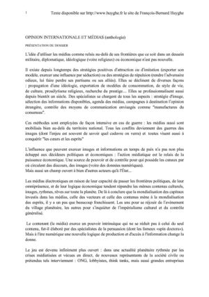 Opinion internationale et médias sur www.huyghe.fr