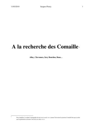 Etude sur les Commaille