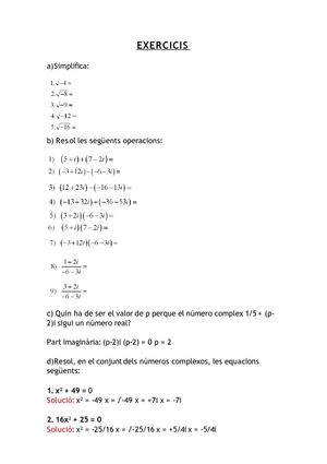Exercicis números complexos