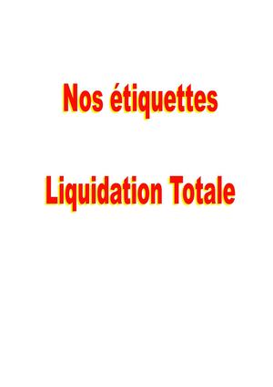 Catalogue etiquettes Liquidation Totale