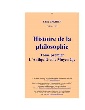 Calameo Brehier Emile Histoire De La Philosophie Tome 1 L Antiquite Et Le Moyen Age