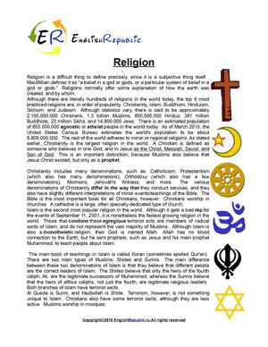 Religion (English Topic)