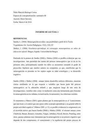 Metacognición en niños