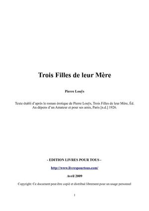 trois filles de leur mere