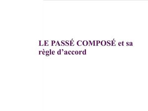 La règle d'accord au passé composé