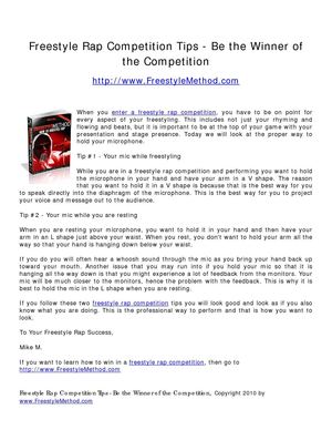 Freestyle Rap Competition Tips - Be the Winner of the Competition