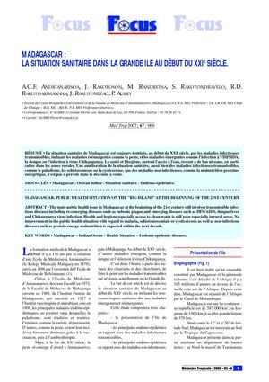Madagascar : la situation sanitaire dans la grande île au début du XXIème siècle