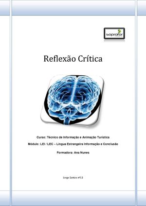 Jorge Santos - Reflexão Crítica - LEI _ LEC - Língua Estrangeira Informação e Conclusão