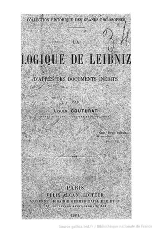 La Logique de Leibniz d'après des documents inédits
