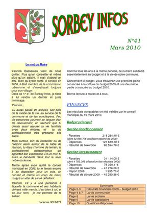 SORBEY INFOS N°41