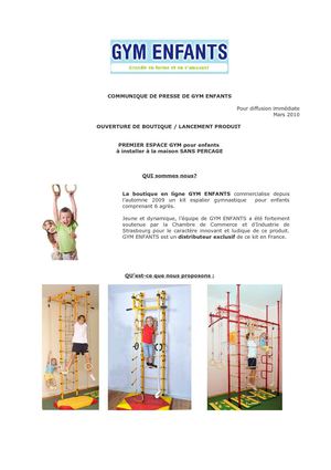 Premier espace GYM pour enfants à la maison!