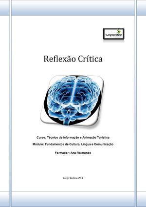 Jorge Santos - Reflexão Crítica - CLC 7 - Fundamentos de Cultura, Língua e Comunicação
