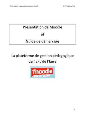 Guide de la plateforme Moodle 