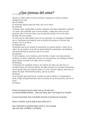¿QUE  PIENSAS DEL  AMOR?