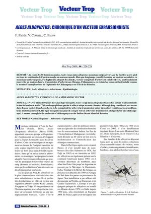 Aedes albopictus : chronique d'un vecteur expansionniste
