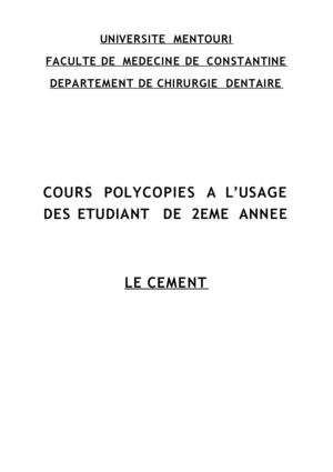 L'anatomie-histo-physiologie du cément
