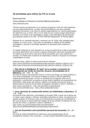 Actividades para TICs