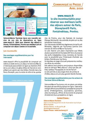 www.resa77.fr, le nouveau site de réservations en ligne de Seine-et-Marne