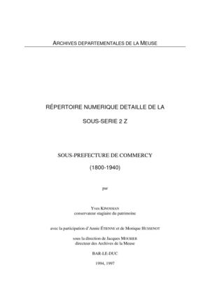 2 Z   Sous prefecture de Commercy