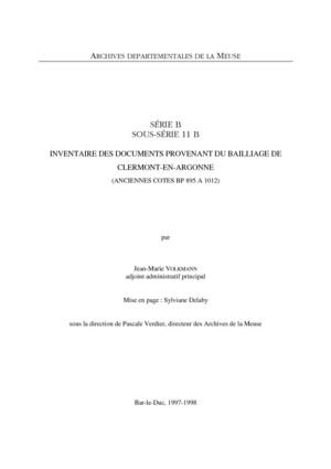 11 B   bailliage de Clermont en Argonne