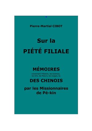 Sur la piété filiale - Mémoires des missionnaires de Pékin