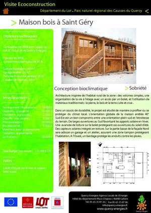 Fiche de visite écoconstruction maison bois dans le Lot (46)