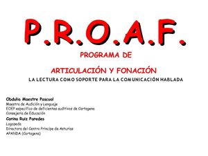 Programa de articulación y fonación