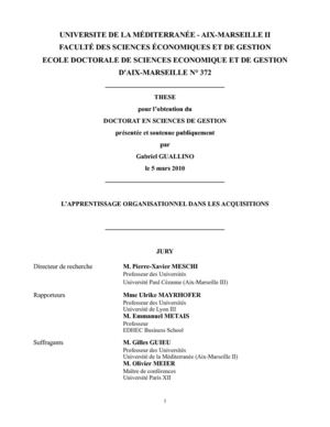 Thèse en Sciences de Gestion sur l'apprentissage dans les acquisitions d'entreprise