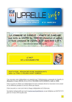 INFO JUPRELLE mars 2010