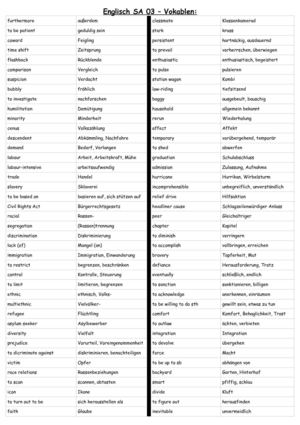 Englisch SA 03 Vokabeln