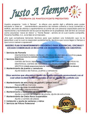 Programa de Mantenimiento para Residencias y Oficinas