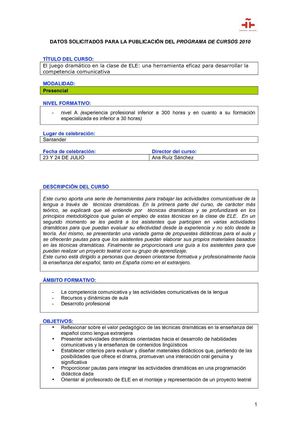 El juego dramático en la clase de ELE: una herramienta eficaz para desarrollar la competencia comunicativa