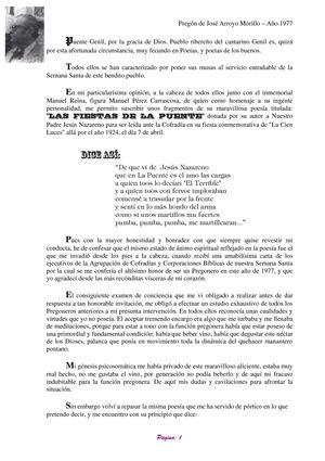 PREGON 1977 SEMANA SANTA PUENTE GENIL