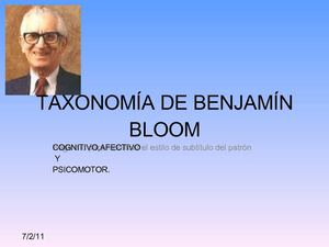 TAXONOMIA DE BENJAMIN BLOOM