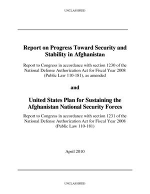 Pentagone report about Afghanistan (April 2010)