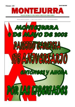 MONTEJURRA Nº103 - Boletin informativo del Partido carlista de Euskal Herria-EKA