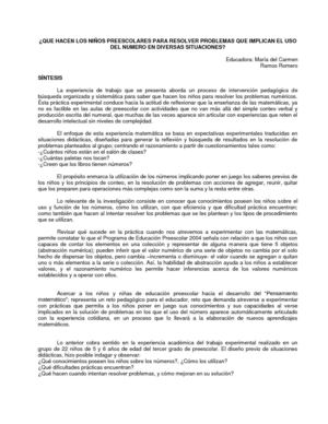 los preescolares y la solucion de problemas