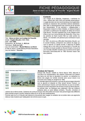 Dame en blanc sur la plage de Trouville - Eugène Boudin