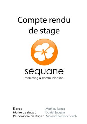 Compte rendu de stage