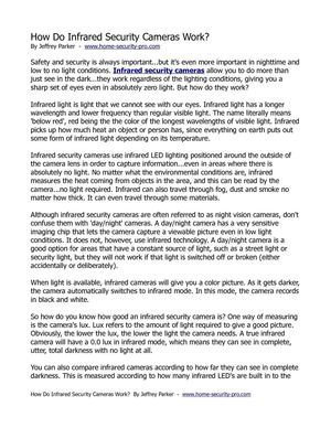 How Do Infrared Security Cameras Work